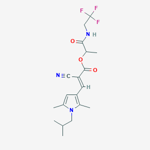 [1-oxo-1-(2,2,2-trifluoroethylamino)propan-2-yl] (E)-2-cyano-3-[2,5-dimethyl-1-(2-methylpropyl)pyrrol-3-yl]prop-2-enoate