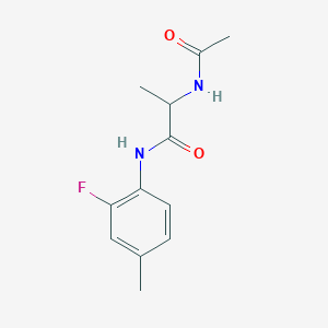 molecular formula C12H15FN2O2 B7488601 2-acetamido-N-(2-fluoro-4-methylphenyl)propanamide 