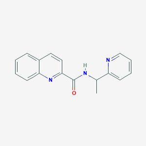 molecular formula C17H15N3O B7488606 N-(1-pyridin-2-ylethyl)quinoline-2-carboxamide 