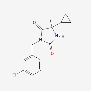 3-[(3-Chlorophenyl)methyl]-5-cyclopropyl-5-methylimidazolidine-2,4-dione