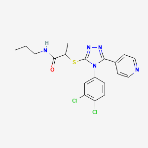 2-[[4-(3,4-dichlorophenyl)-5-pyridin-4-yl-1,2,4-triazol-3-yl]sulfanyl]-N-propylpropanamide