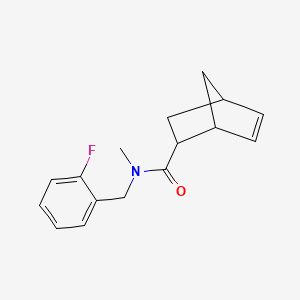 molecular formula C16H18FNO B7488702 N-[(2-fluorophenyl)methyl]-N-methylbicyclo[2.2.1]hept-5-ene-2-carboxamide 