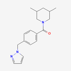 (3,5-Dimethylpiperidin-1-yl)-[4-(pyrazol-1-ylmethyl)phenyl]methanone