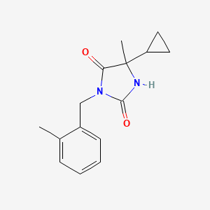 5-Cyclopropyl-5-methyl-3-[(2-methylphenyl)methyl]imidazolidine-2,4-dione