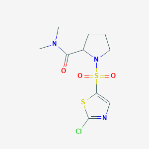 molecular formula C10H14ClN3O3S2 B7488745 1-[(2-chloro-1,3-thiazol-5-yl)sulfonyl]-N,N-dimethylpyrrolidine-2-carboxamide 