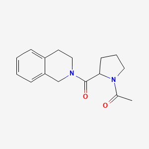 molecular formula C16H20N2O2 B7488752 1-[2-(3,4-dihydro-1H-isoquinoline-2-carbonyl)pyrrolidin-1-yl]ethanone 