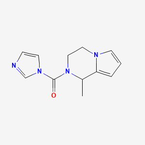 molecular formula C12H14N4O B7488782 imidazol-1-yl-(1-methyl-3,4-dihydro-1H-pyrrolo[1,2-a]pyrazin-2-yl)methanone 