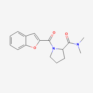 molecular formula C16H18N2O3 B7488813 1-(1-benzofuran-2-carbonyl)-N,N-dimethylpyrrolidine-2-carboxamide 