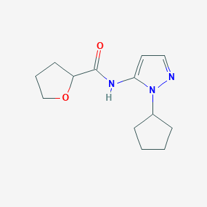 molecular formula C13H19N3O2 B7488844 N-(2-cyclopentylpyrazol-3-yl)oxolane-2-carboxamide 