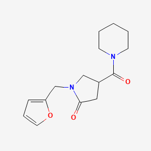 molecular formula C15H20N2O3 B7488939 1-(Furan-2-ylmethyl)-4-(piperidine-1-carbonyl)pyrrolidin-2-one 