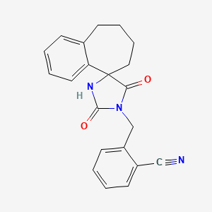 2-[(2',5'-Dioxospiro[6,7,8,9-tetrahydrobenzo[7]annulene-5,4'-imidazolidine]-1'-yl)methyl]benzonitrile