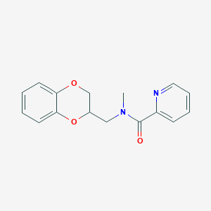 molecular formula C16H16N2O3 B7488980 N-(2,3-dihydro-1,4-benzodioxin-3-ylmethyl)-N-methylpyridine-2-carboxamide 