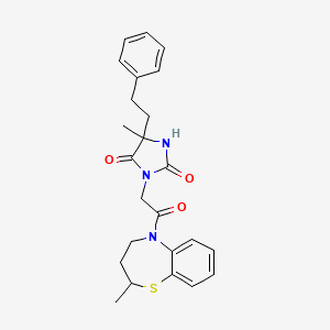 5-methyl-3-[2-(2-methyl-3,4-dihydro-2H-1,5-benzothiazepin-5-yl)-2-oxoethyl]-5-(2-phenylethyl)imidazolidine-2,4-dione