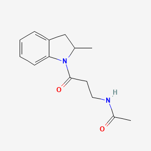 molecular formula C14H18N2O2 B7489013 N-[3-(2-methyl-2,3-dihydroindol-1-yl)-3-oxopropyl]acetamide 