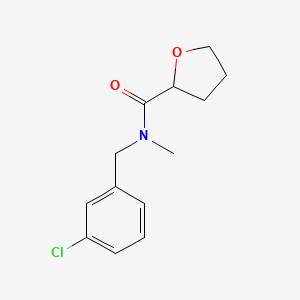 molecular formula C13H16ClNO2 B7489124 N-[(3-chlorophenyl)methyl]-N-methyloxolane-2-carboxamide 