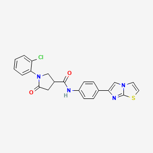 molecular formula C22H17ClN4O2S B7489132 1-(2-chlorophenyl)-N-(4-imidazo[2,1-b][1,3]thiazol-6-ylphenyl)-5-oxopyrrolidine-3-carboxamide 