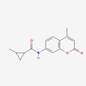 molecular formula C15H15NO3 B7489279 2-methyl-N-(4-methyl-2-oxochromen-7-yl)cyclopropane-1-carboxamide 