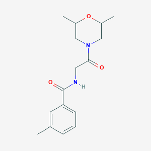 molecular formula C16H22N2O3 B7489372 N-[2-(2,6-dimethylmorpholin-4-yl)-2-oxoethyl]-3-methylbenzamide 