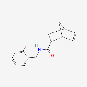 molecular formula C15H16FNO B7489377 N-[(2-fluorophenyl)methyl]bicyclo[2.2.1]hept-5-ene-2-carboxamide 