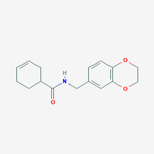 N-(2,3-dihydro-1,4-benzodioxin-6-ylmethyl)cyclohex-3-ene-1-carboxamide