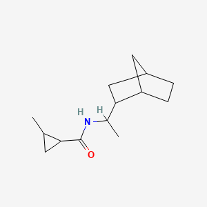 molecular formula C14H23NO B7489428 N-[1-(2-bicyclo[2.2.1]heptanyl)ethyl]-2-methylcyclopropane-1-carboxamide 