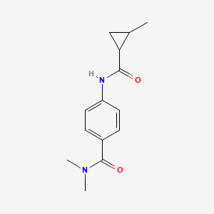 molecular formula C14H18N2O2 B7489456 N,N-dimethyl-4-[(2-methylcyclopropanecarbonyl)amino]benzamide 