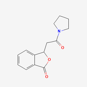 molecular formula C14H15NO3 B7489610 3-(2-oxo-2-pyrrolidin-1-ylethyl)-3H-2-benzofuran-1-one 