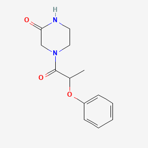 molecular formula C13H16N2O3 B7489705 4-(2-Phenoxypropanoyl)piperazin-2-one 