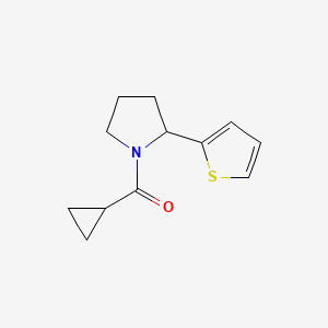 molecular formula C12H15NOS B7489822 Cyclopropyl-(2-thiophen-2-ylpyrrolidin-1-yl)methanone 