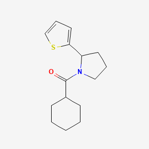 molecular formula C15H21NOS B7489825 Cyclohexyl-(2-thiophen-2-ylpyrrolidin-1-yl)methanone 