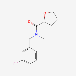 molecular formula C13H16FNO2 B7489849 N-[(3-fluorophenyl)methyl]-N-methyloxolane-2-carboxamide 