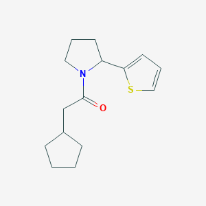 molecular formula C15H21NOS B7489873 2-Cyclopentyl-1-(2-thiophen-2-ylpyrrolidin-1-yl)ethanone 