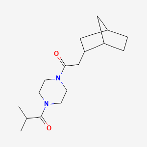 molecular formula C17H28N2O2 B7489929 1-[4-[2-(2-Bicyclo[2.2.1]heptanyl)acetyl]piperazin-1-yl]-2-methylpropan-1-one 