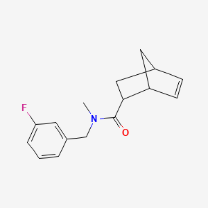 molecular formula C16H18FNO B7490025 N-[(3-fluorophenyl)methyl]-N-methylbicyclo[2.2.1]hept-5-ene-2-carboxamide 