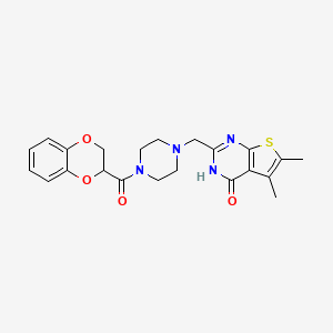 2-[[4-(2,3-dihydro-1,4-benzodioxine-3-carbonyl)piperazin-1-yl]methyl]-5,6-dimethyl-3H-thieno[2,3-d]pyrimidin-4-one