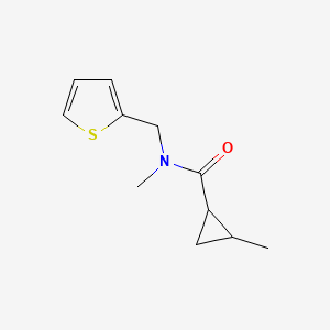 molecular formula C11H15NOS B7490081 N,2-dimethyl-N-(thiophen-2-ylmethyl)cyclopropane-1-carboxamide 