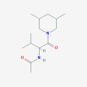 molecular formula C14H26N2O2 B7490192 N-[1-(3,5-dimethylpiperidin-1-yl)-3-methyl-1-oxobutan-2-yl]acetamide 