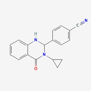 molecular formula C18H15N3O B7490357 4-(3-Cyclopropyl-4-oxo-1,2-dihydroquinazolin-2-yl)benzonitrile 