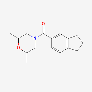 molecular formula C16H21NO2 B7490361 2,3-dihydro-1H-inden-5-yl-(2,6-dimethylmorpholin-4-yl)methanone 