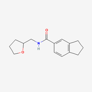 N-(oxolan-2-ylmethyl)-2,3-dihydro-1H-indene-5-carboxamide