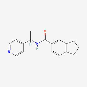 molecular formula C17H18N2O B7490384 N-(1-pyridin-4-ylethyl)-2,3-dihydro-1H-indene-5-carboxamide 