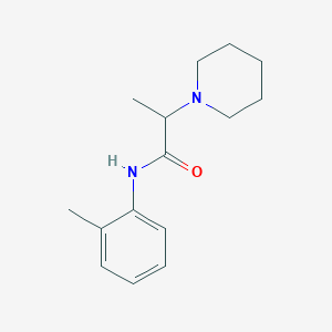 molecular formula C15H22N2O B7490419 N-(2-methylphenyl)-2-piperidin-1-ylpropanamide 