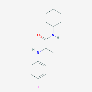 molecular formula C15H21IN2O B7490509 N-cyclohexyl-2-(4-iodoanilino)propanamide 