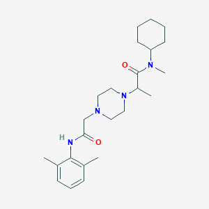 N-cyclohexyl-2-[4-[2-(2,6-dimethylanilino)-2-oxoethyl]piperazin-1-yl]-N-methylpropanamide