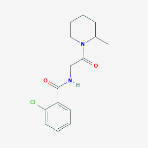 2-chloro-N-[2-(2-methylpiperidin-1-yl)-2-oxoethyl]benzamide