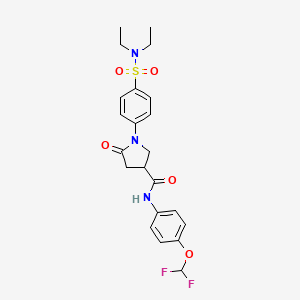 1-[4-(diethylsulfamoyl)phenyl]-N-[4-(difluoromethoxy)phenyl]-5-oxopyrrolidine-3-carboxamide