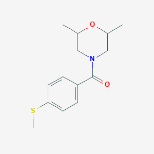 molecular formula C14H19NO2S B7490657 (2,6-Dimethylmorpholin-4-yl)-(4-methylsulfanylphenyl)methanone 