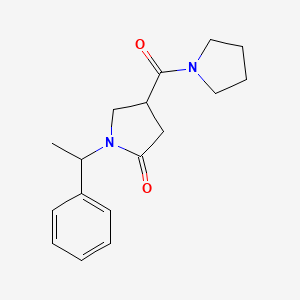 1-(1-Phenylethyl)-4-(pyrrolidine-1-carbonyl)pyrrolidin-2-one