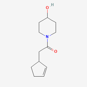 2-Cyclopent-2-en-1-yl-1-(4-hydroxypiperidin-1-yl)ethanone