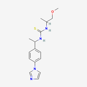 molecular formula C16H22N4OS B7490726 1-[1-(4-Imidazol-1-ylphenyl)ethyl]-3-(1-methoxypropan-2-yl)thiourea 